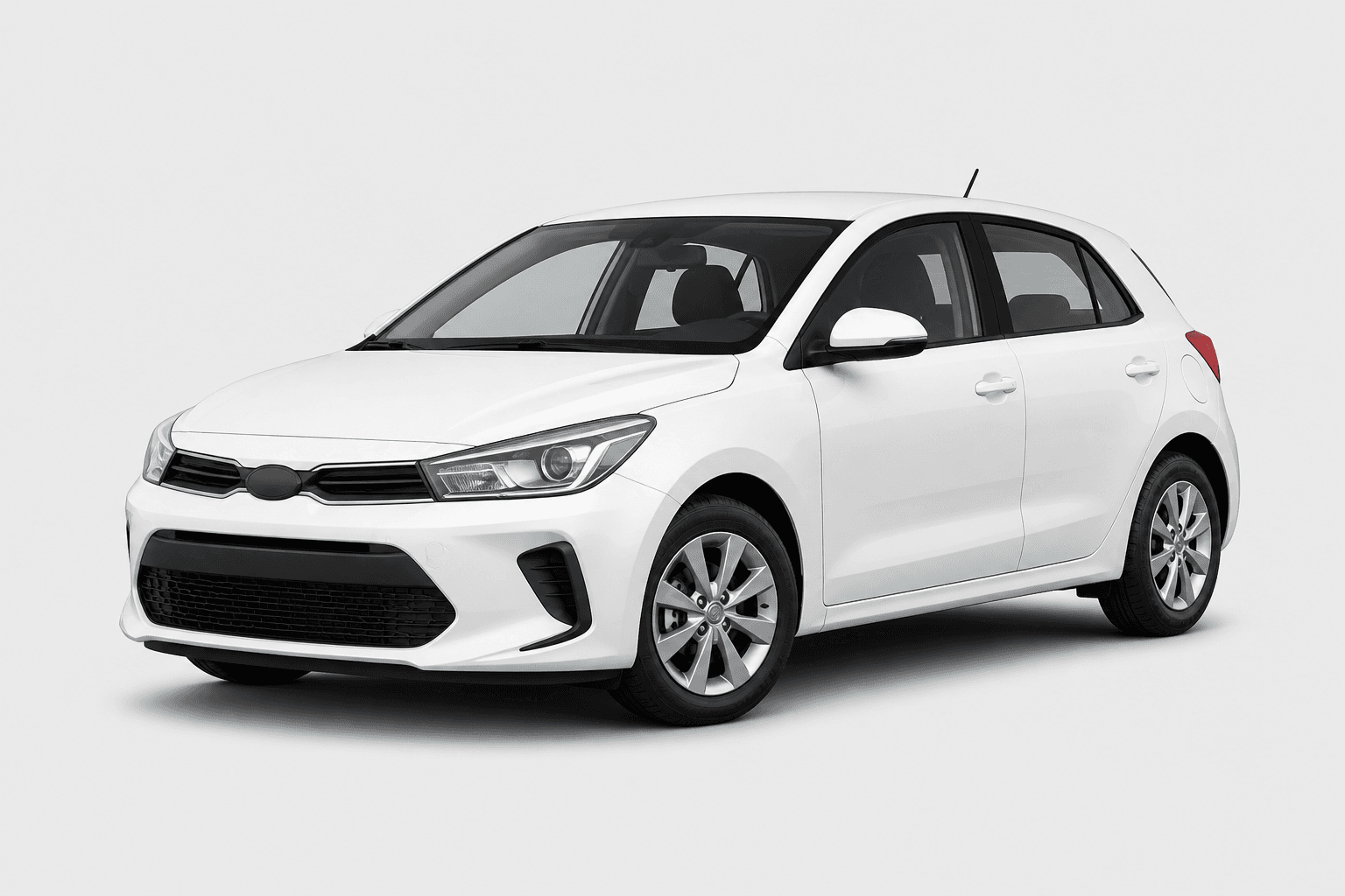 White self-drive hatchback